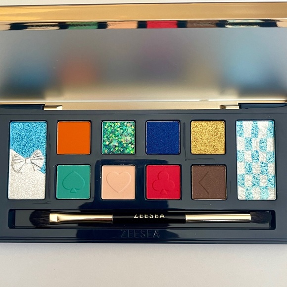 ZEESEA ALICE IN WONDERLAND CHESHIRE CAT BLUE SHADOW PALETTE DIAMOND GLITTER NIB - Picture 10 of 16